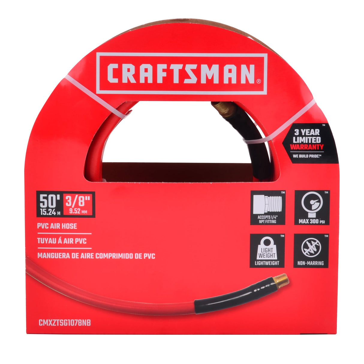 Craftsman 3/8-in 50-Ft PVC Air Hose CMXZTSG1078NB