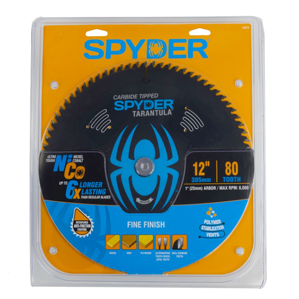 Fine 12-in 80-Tooth Fine Finish Tungsten Carbide-tipped Steel Miter/Table Saw Blade 13015