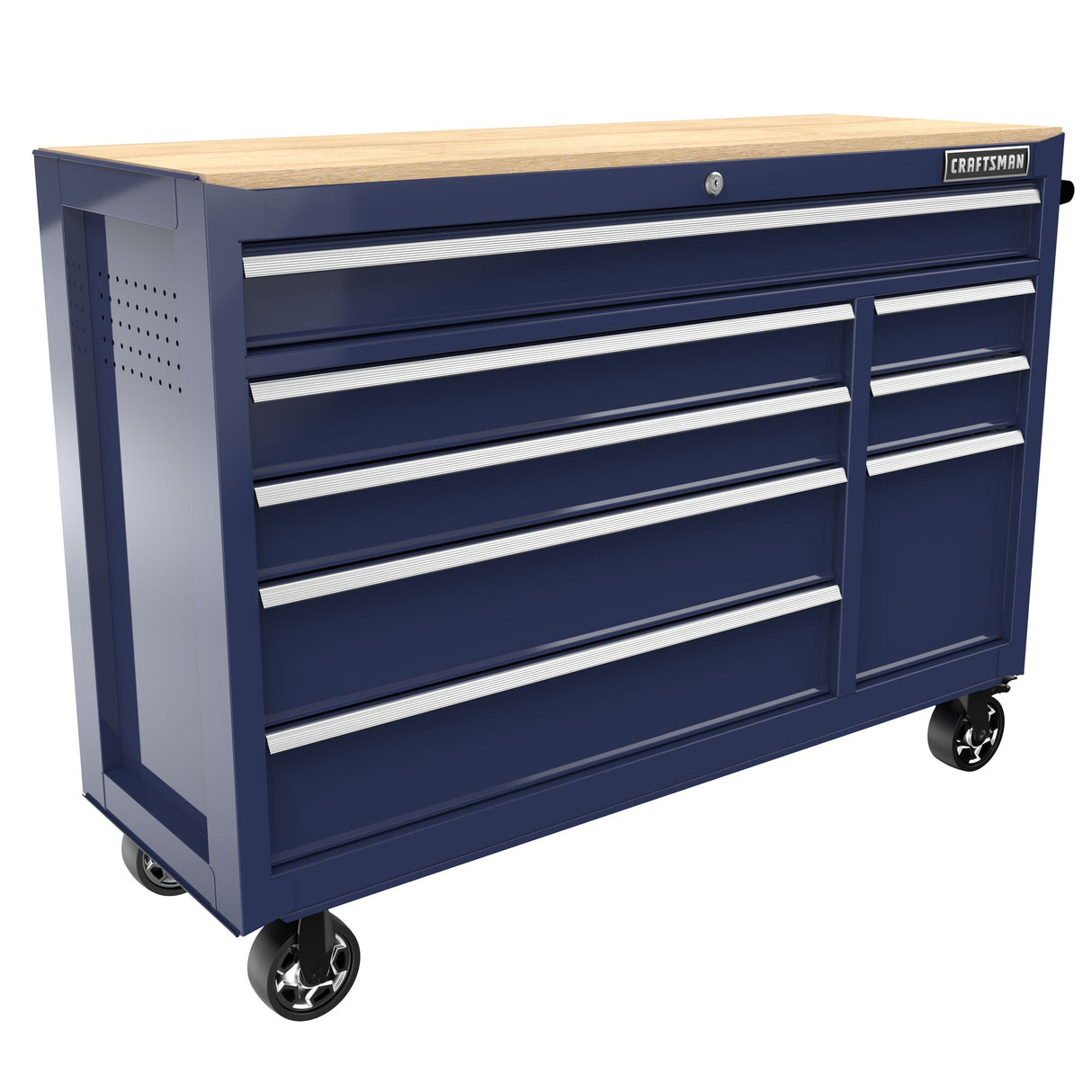 2000 Series 51.2-in L x 37.5-in H 8-Drawers Rolling Midnight Blue Wood Work Bench CMST98529BB