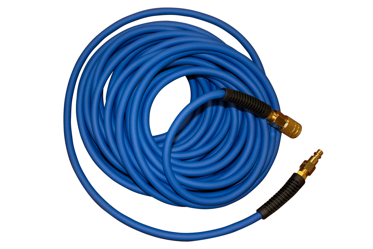 Hybrider Flex 1/4In 50Ft Hybrid Air Hose with Quick Connect Air Fittings HFH25.50