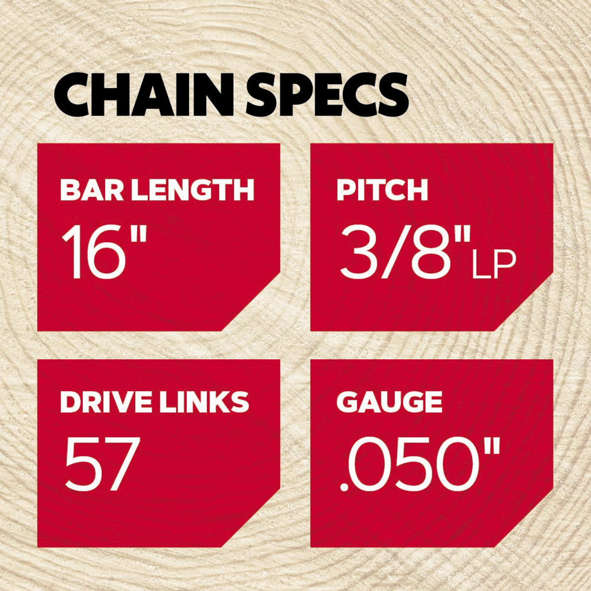 S57 57 Link Replacement Chainsaw Chain For 16-in, 0.05-in Gauge, 3/8-in Pitch S57-21