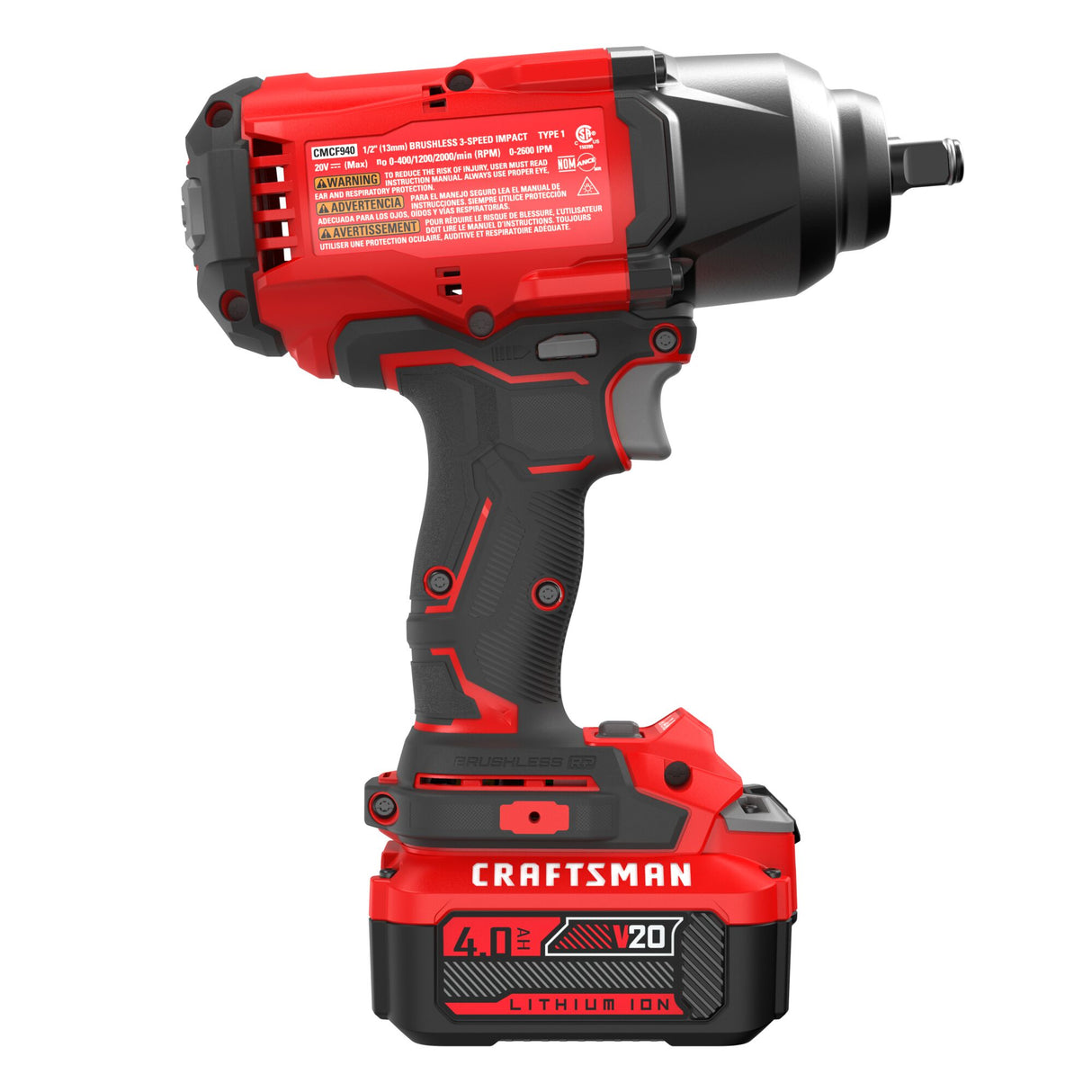 V20 RP 20-volt Max Variable Brushless 1/2-in Drive Cordless Impact Wrench (Battery Included) CMCF940M1