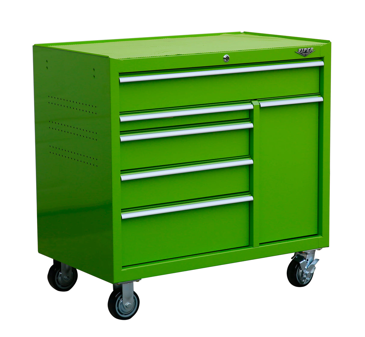 41.5-in W x 40.8-in H 6-Drawer Steel Rolling Tool Cabinet (Green) V4106LGR