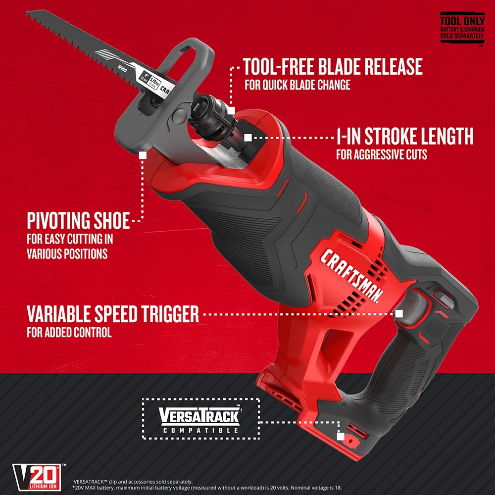 20V Max Variable Cordless Reciprocating Saw (Bare Tool) CMCS300B