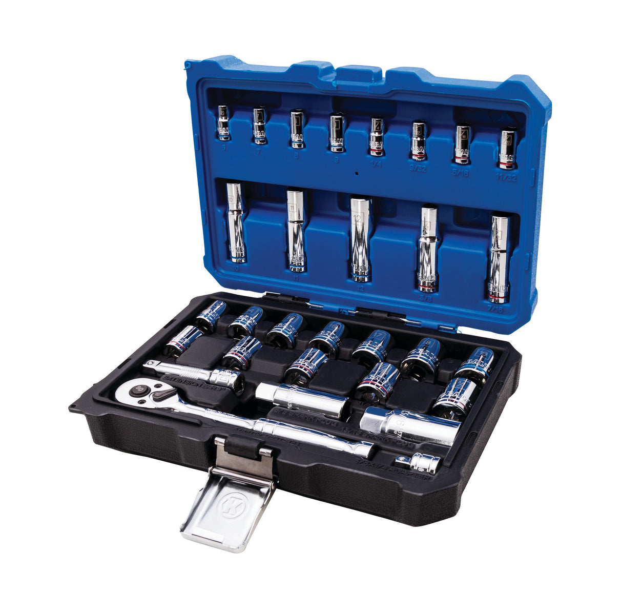 30-Piece Standard (SAE) and Metric Polished Chrome Mechanics Tool Set with Hard Case 86761