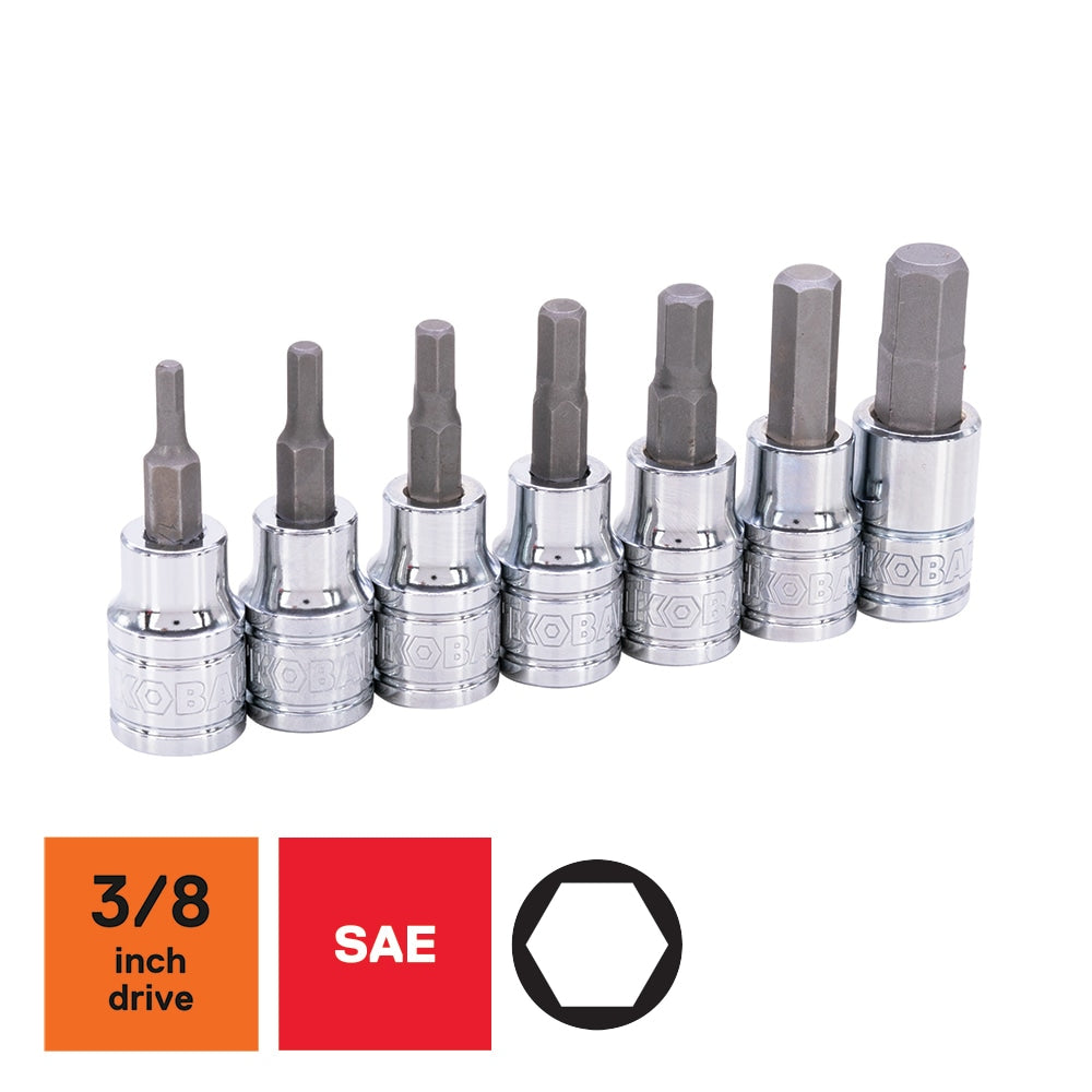 7-Piece 3/8-in Drive Set Hex Bit Driver Socket Set 81721