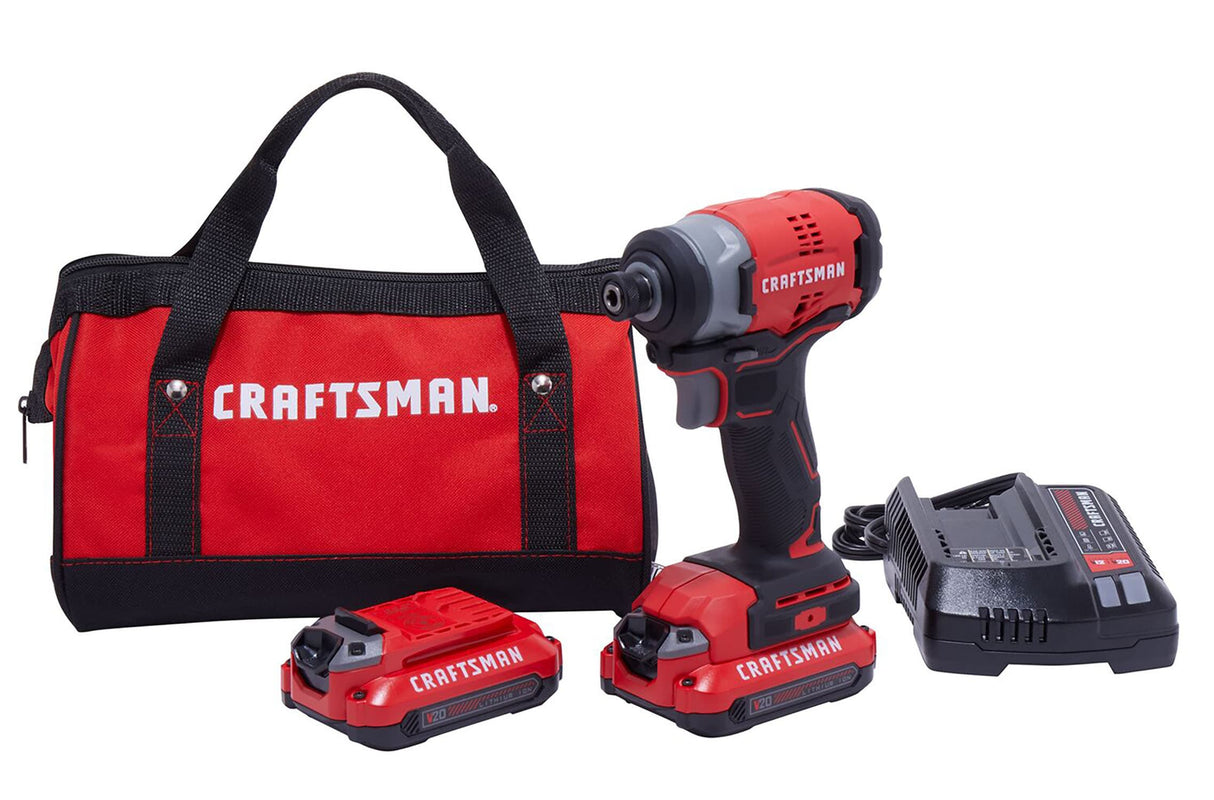 20V Max Brushless Cordless Impact Driver (2-Batteries Included, Charger Included and Soft Bag included) CMCF810C2