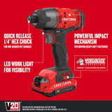 20-volt Max 1/4-in Cordless Impact Driver (1-Battery Included, Charger Included) CMCF800C1