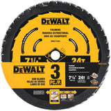 7-1/4-in 24-Tooth Rough Finish Tungsten Carbide-tipped Steel Circular Saw Blade (3-Pack) DEW-DWA1714243L