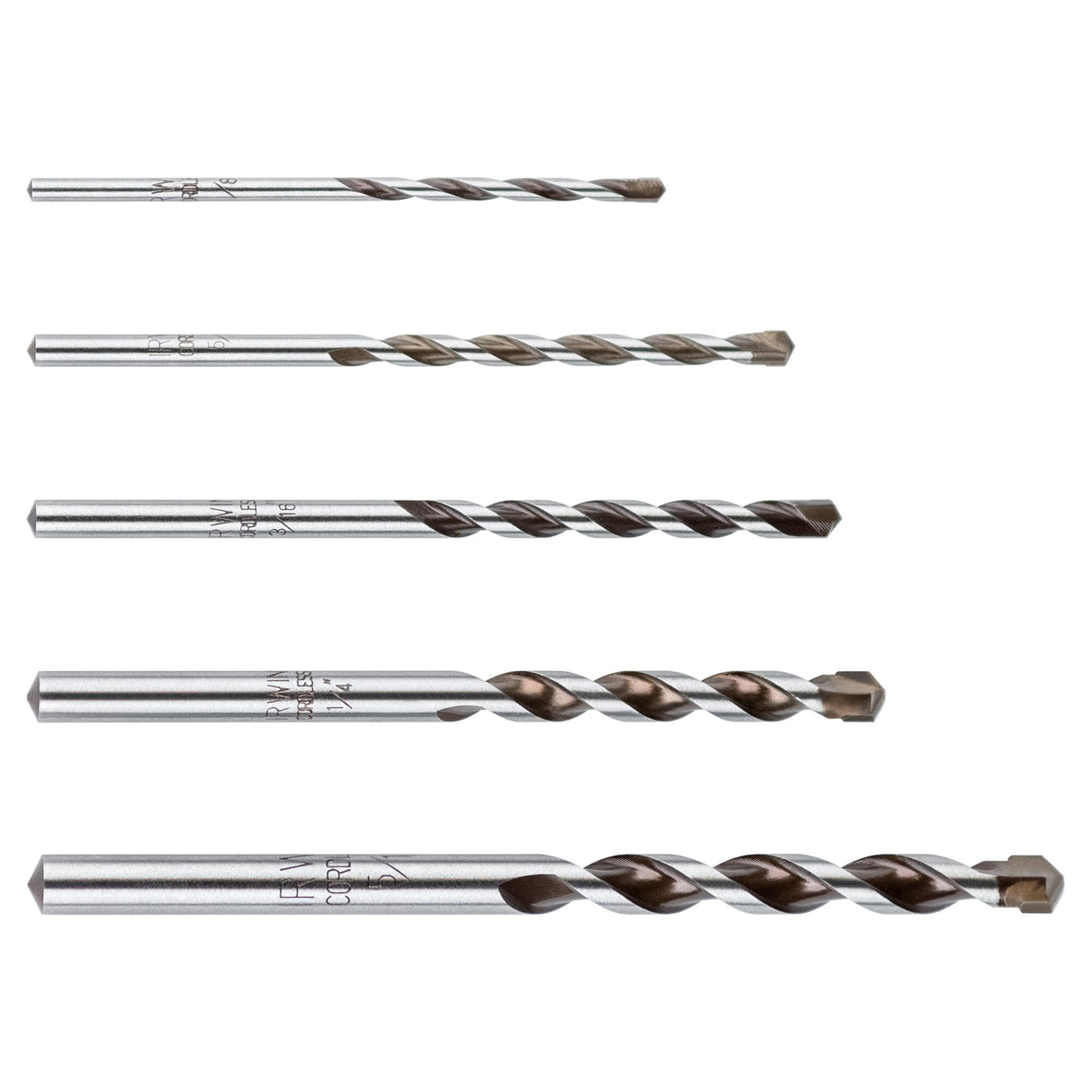 Multi-Material 5-Piece 3/8-in x 4-in Carbide Masonry Drill Bit for Rotary Drill 4935078