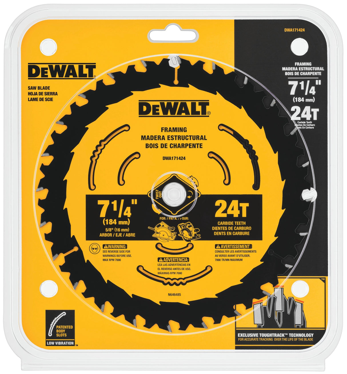 7-1/4-in 24-Tooth Rough Finish Tungsten Carbide-tipped Steel Circular Saw Blade DWA171424L