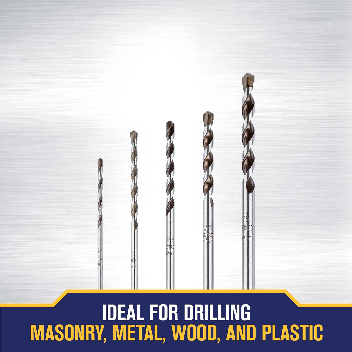 Multi-Material 5-Piece 3/8-in x 4-in Carbide Masonry Drill Bit for Rotary Drill 4935078