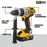 XR POWERDETECT 3-Tool 20-volt max Brushless Power Tool Combo Kit with Soft Case (2-Lithium ion (Li-ion) Batteries and Charger Included) DCK310H2