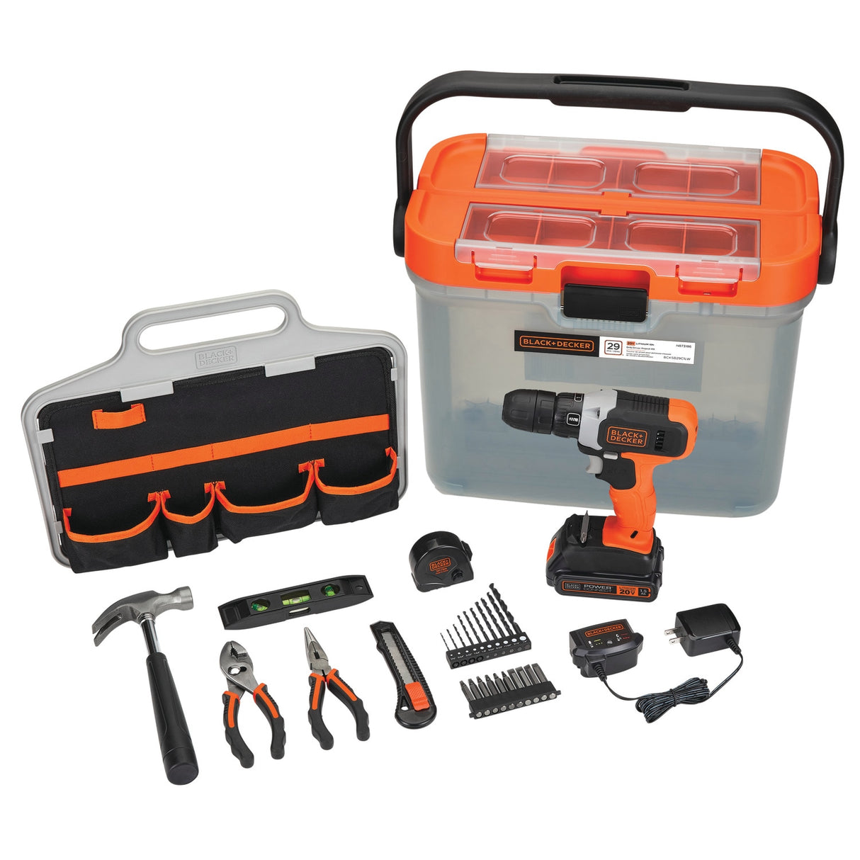 29-Piece Household Tool Set with Hard Case BCKSB29C1