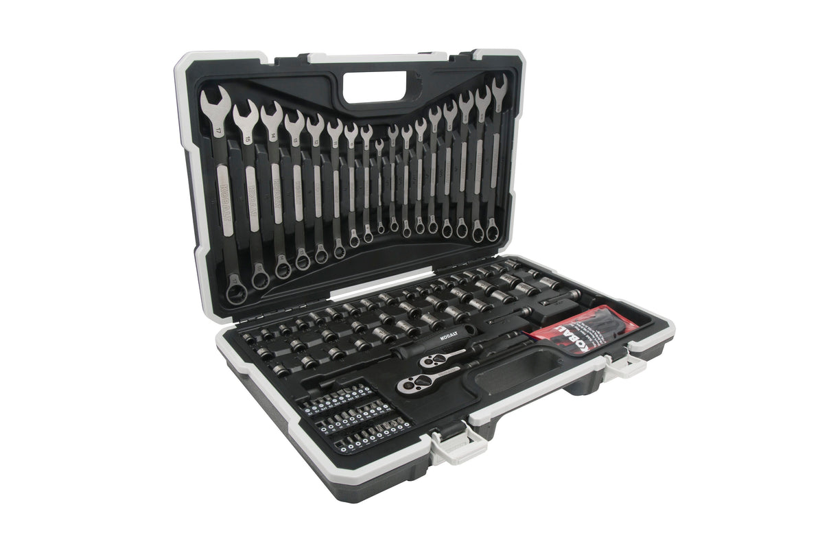 Universal 115-Piece Standard (SAE) and Metric Matte Mechanics Tool Set with Hard Case 87219