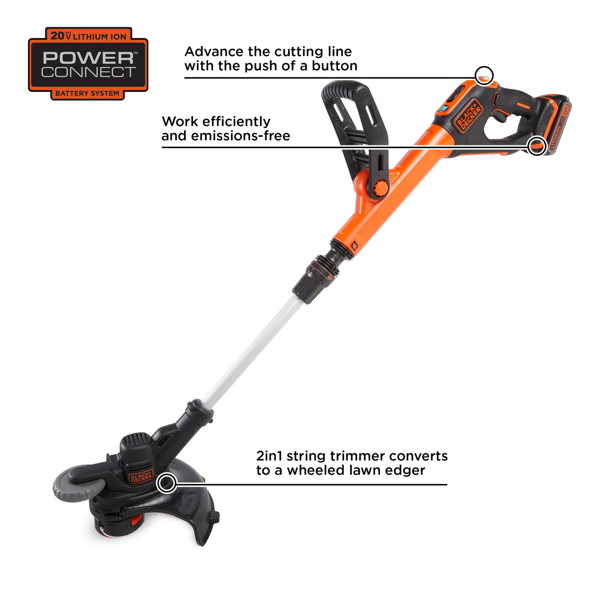 EASYFEED 20-volt Max 12-in Straight Shaft Battery String Trimmer 2 Ah (Battery and Charger Included) LSTE522