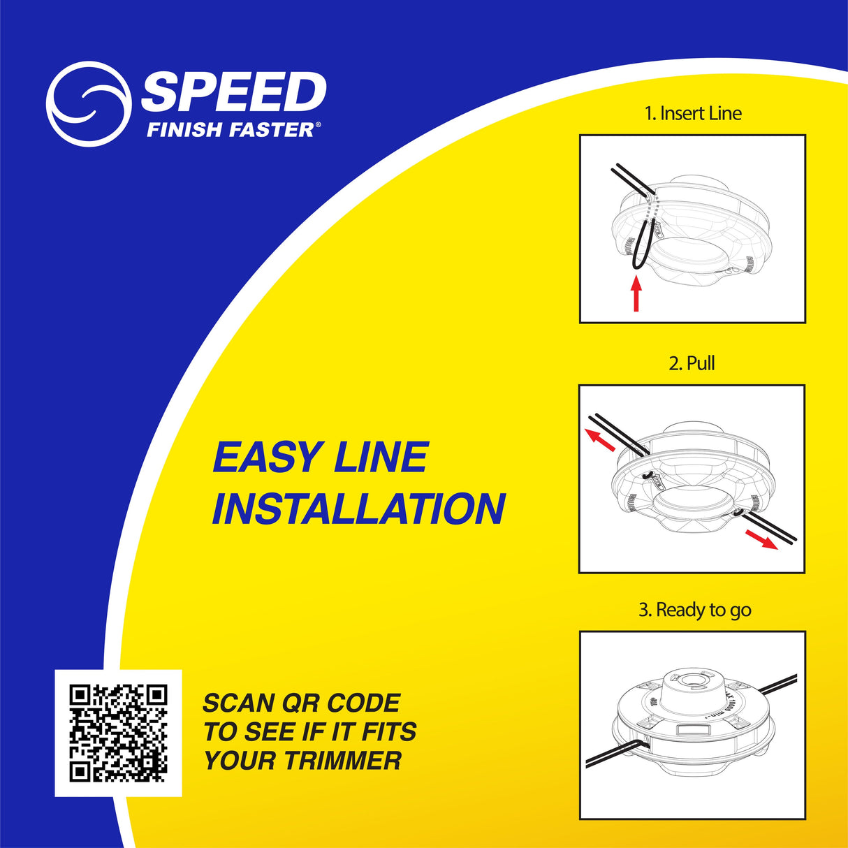 Universal Fit String Trimmer Head with Fixed Line Design, Fits Most Gas and Cordless Trimmers, 0.095-in or 0.105-in Line Diameter FPRO09278