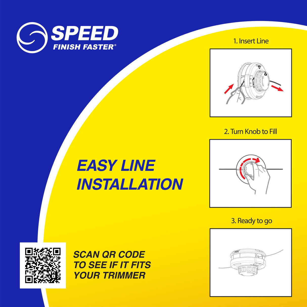 Universal Fit String Trimmer Head with Wind-in-the-Head Design, Fits Most Gas and Cordless Trimmers, 0.095-in Line Diameter FPRO9279