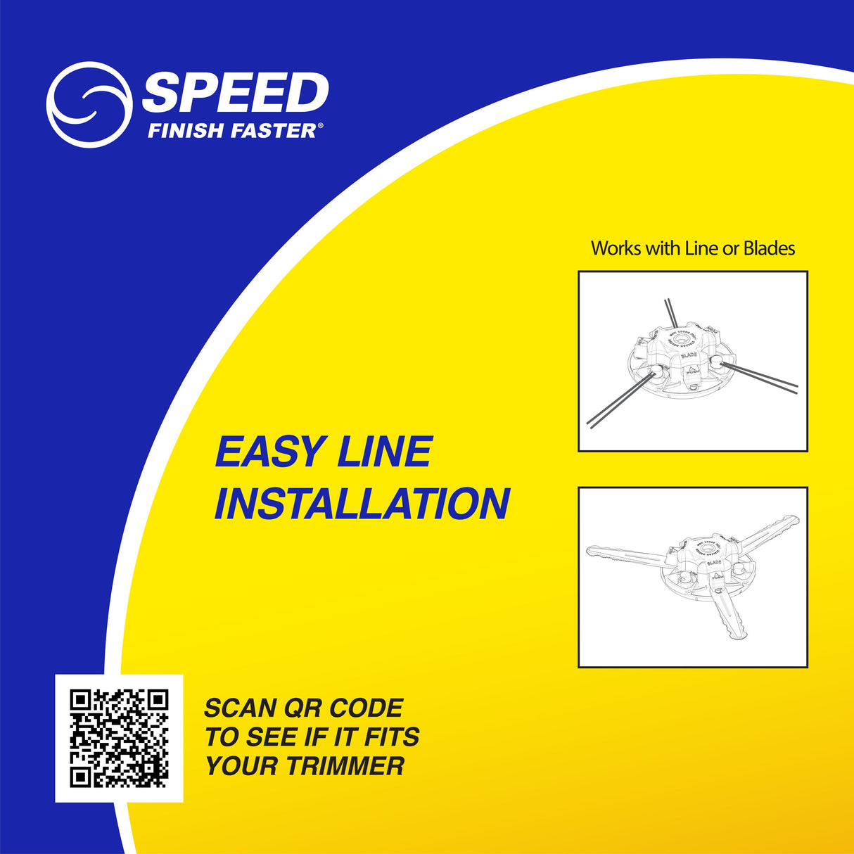 Universal Fit String Trimmer Head with Blades - Two-in-One Design for Trimming and Brush Cutting - Fits Most Gas Trimmers - 0.095-in Line Diameter FPRO09281