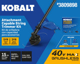 Gen4 40-volt 15-in Straight Shaft Attachment Capable Battery String Trimmer 4 Ah (Battery and Charger Included) KMS 1040A-03