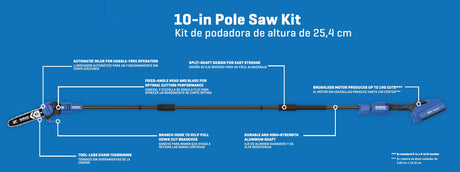 Gen4 40-volt 10-in 2 Ah Battery Pole Saw (Battery and Charger Included) KPS 1040A-03