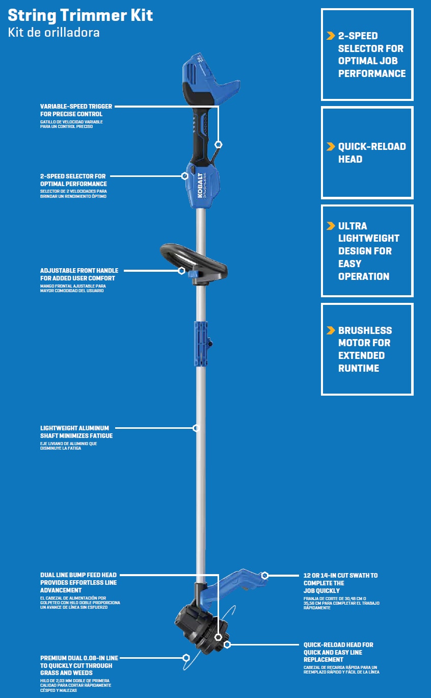 24-volt 14-in Straight Shaft Battery String Trimmer 4 Ah (Battery and Charger Included) KST 224A-03