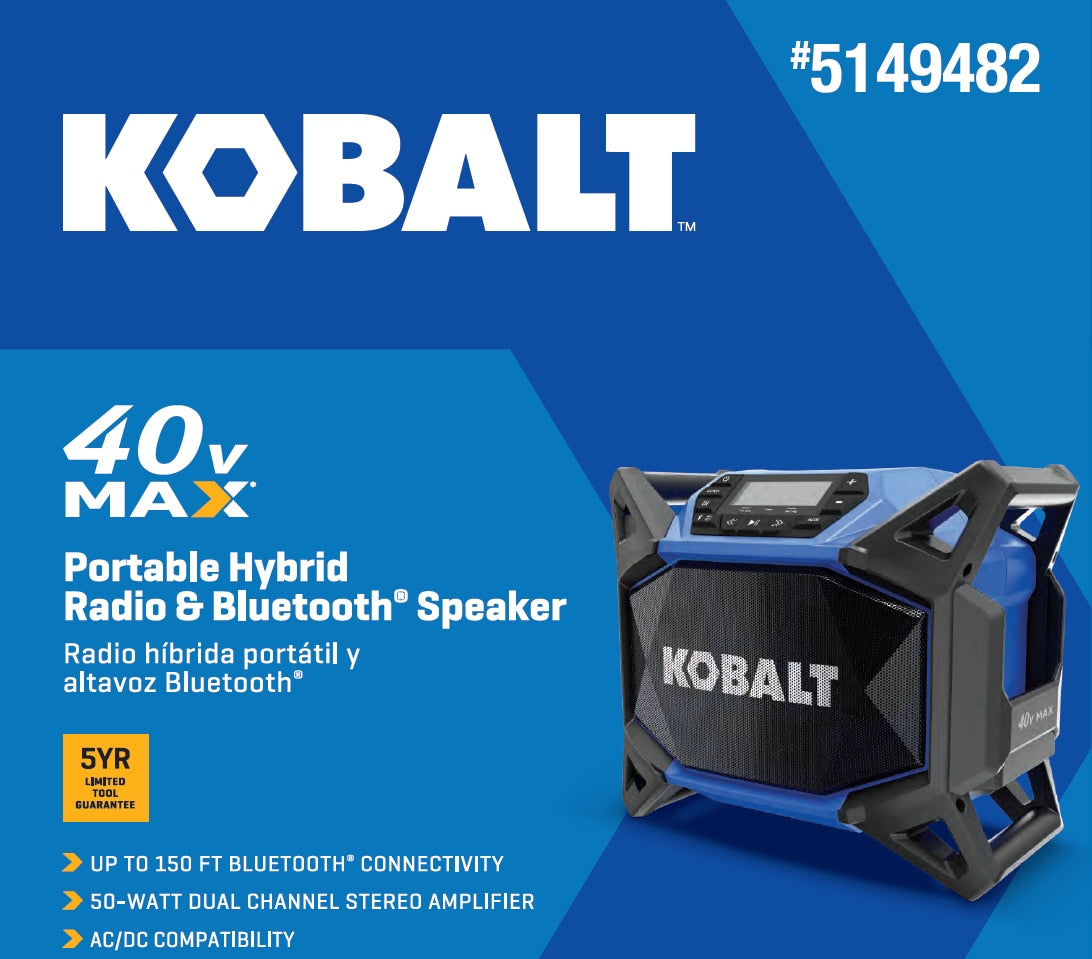 40-volt Water Resistant Cordless Bluetooth Compatibility Jobsite Radio KJR 1040-03