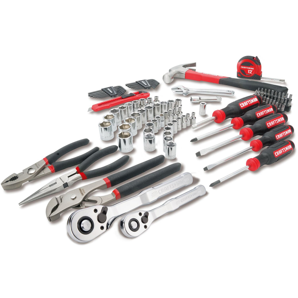 102-Piece Standard (SAE) and Metric Polished Chrome Mechanics Tool Set with Hard Case CMMT99449