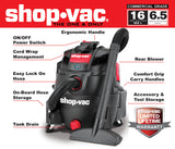 16-Gallons 6.5-HP Corded Shop Vacuum with Accessories Included 5801611