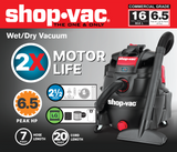 16-Gallons 6.5-HP Corded Shop Vacuum with Accessories Included 5801611