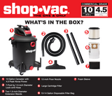 10-Gallons 4.5-HP Corded Wet/Dry Shop Vacuum with Accessories Included 5761011