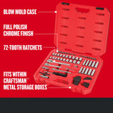 83-Piece Standard (SAE) and Metric Polished Chrome Mechanics Tool Set with Hard Case CMMT12021