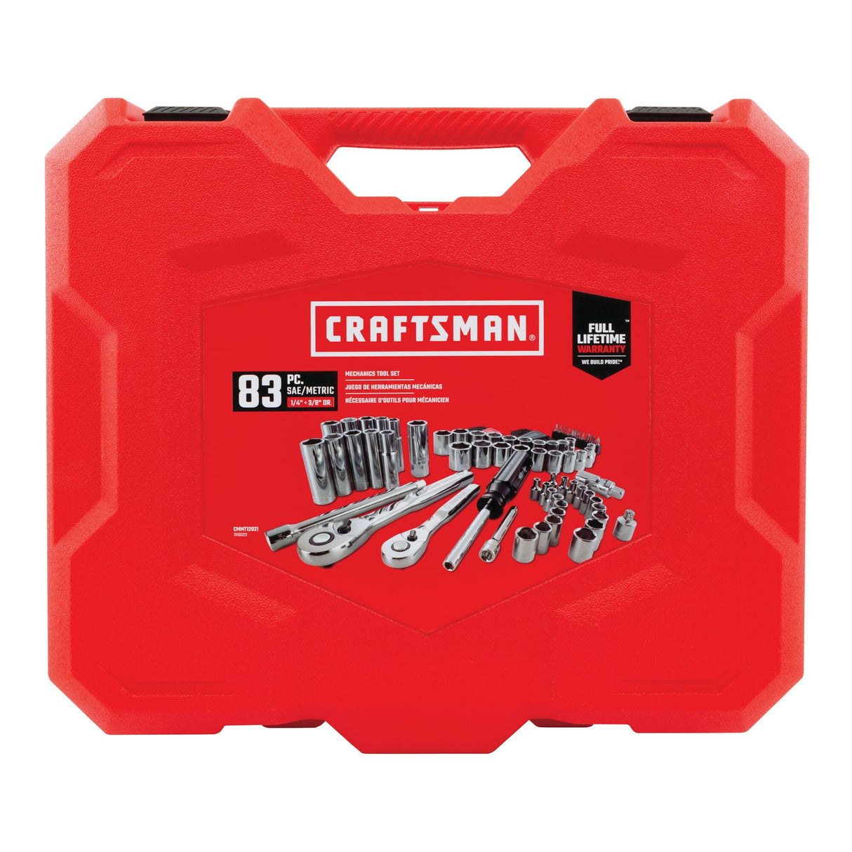 83-Piece Standard (SAE) and Metric Polished Chrome Mechanics Tool Set with Hard Case CMMT12021