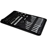 47-Piece Standard (SAE) and Metric Polished Chrome Mechanics Tool Set with Soft Case CMMT12119