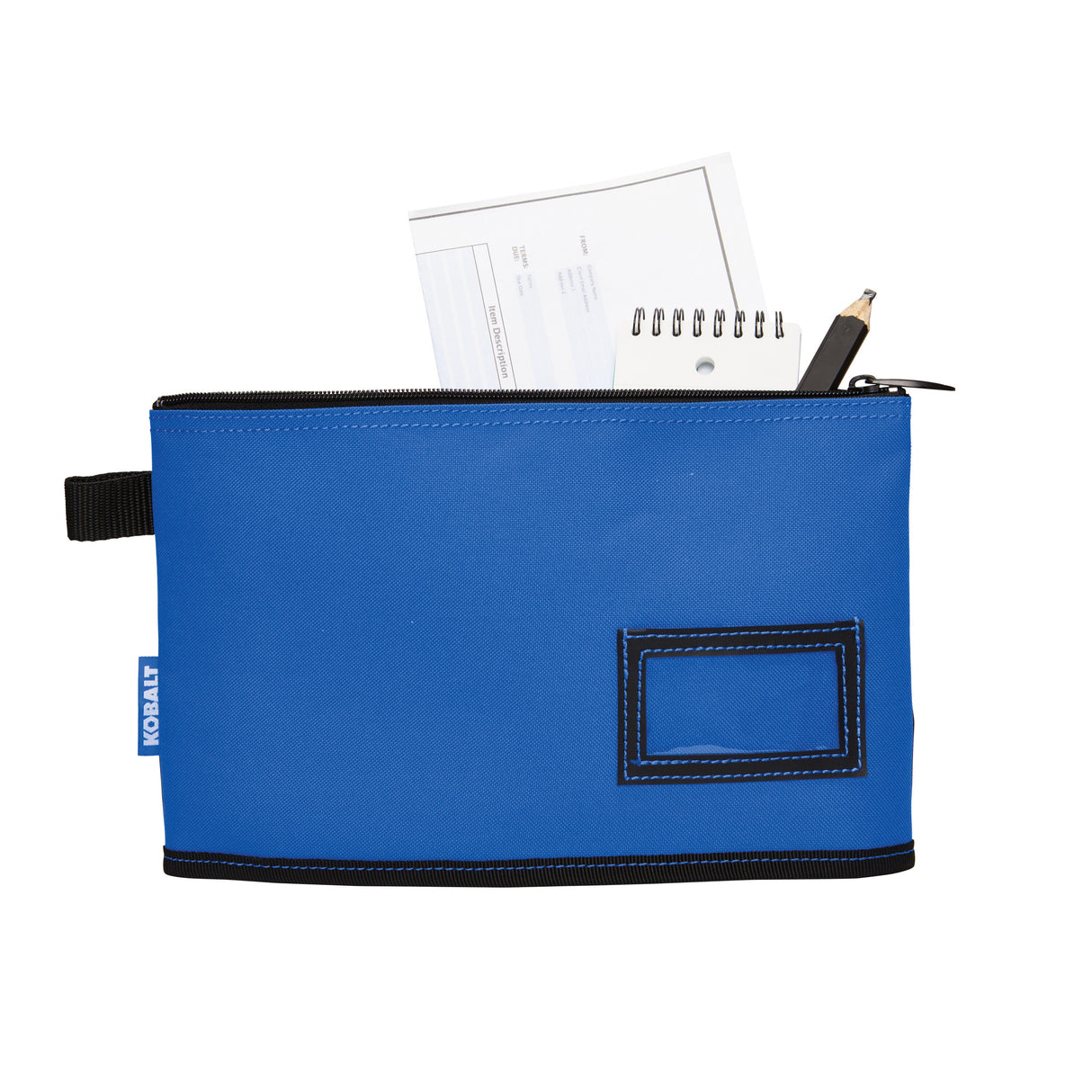 Blue Polyester 12-in Zippered Document Bag KB-10