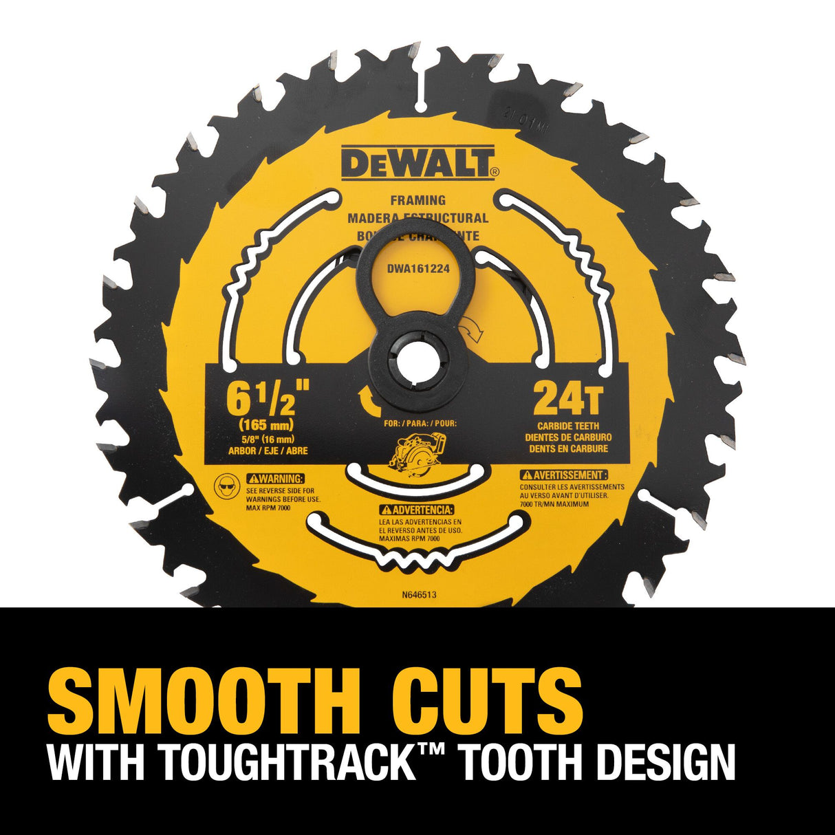 6-1/2-in 24-Tooth Rough Finish Tungsten Carbide-tipped Steel Circular Saw Blade DWA161224L