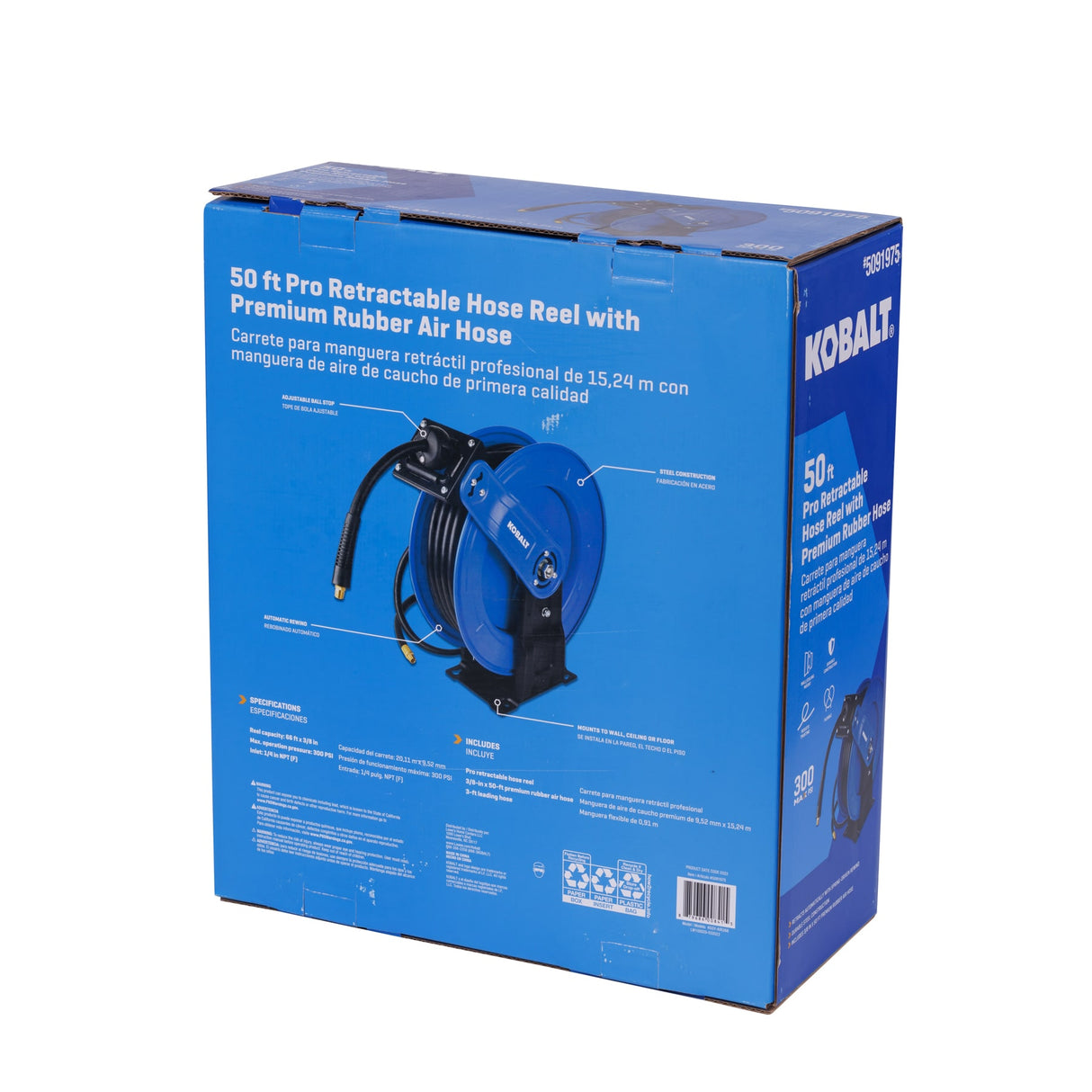 Pro Retractable Reel w/3/8-in x 50-Ft Rubber Hose SGY-AIR266