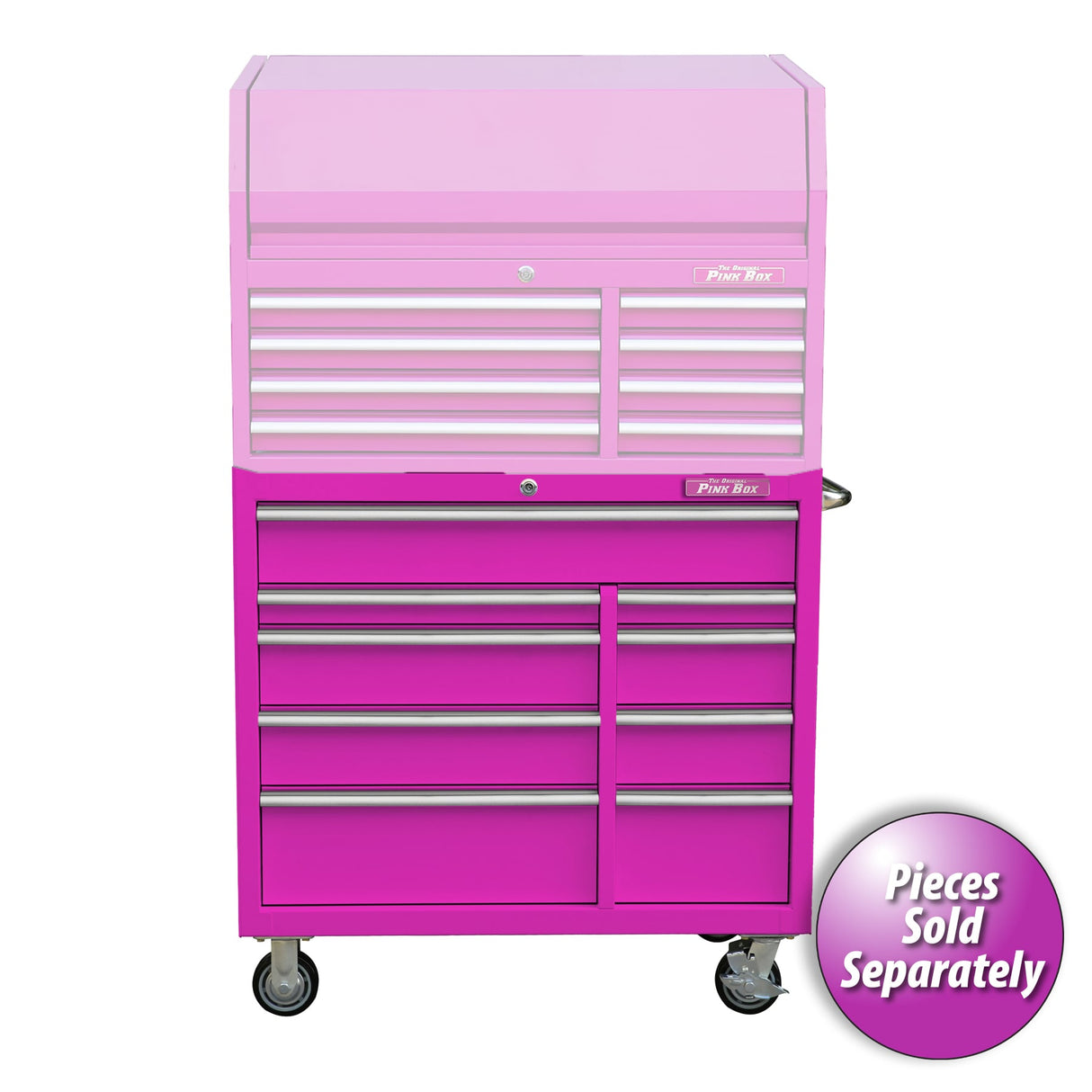 41-in W x 41-in H 9-Drawer Steel Rolling Tool Cabinet (Pink) PB412409R