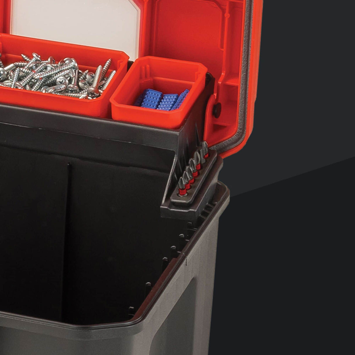 Pro 26-in W x 12-in H x 11-in D Red Plastic Tool Box CMST26320