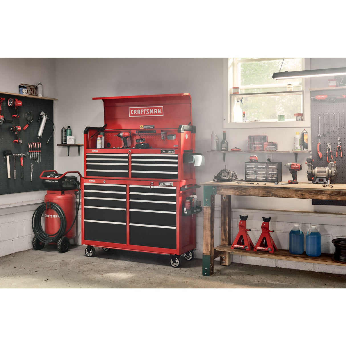 2000 Series 52-in W x 37.5-in H 10-Drawer Steel Rolling Tool Cabinet (Red) CMST98273RB