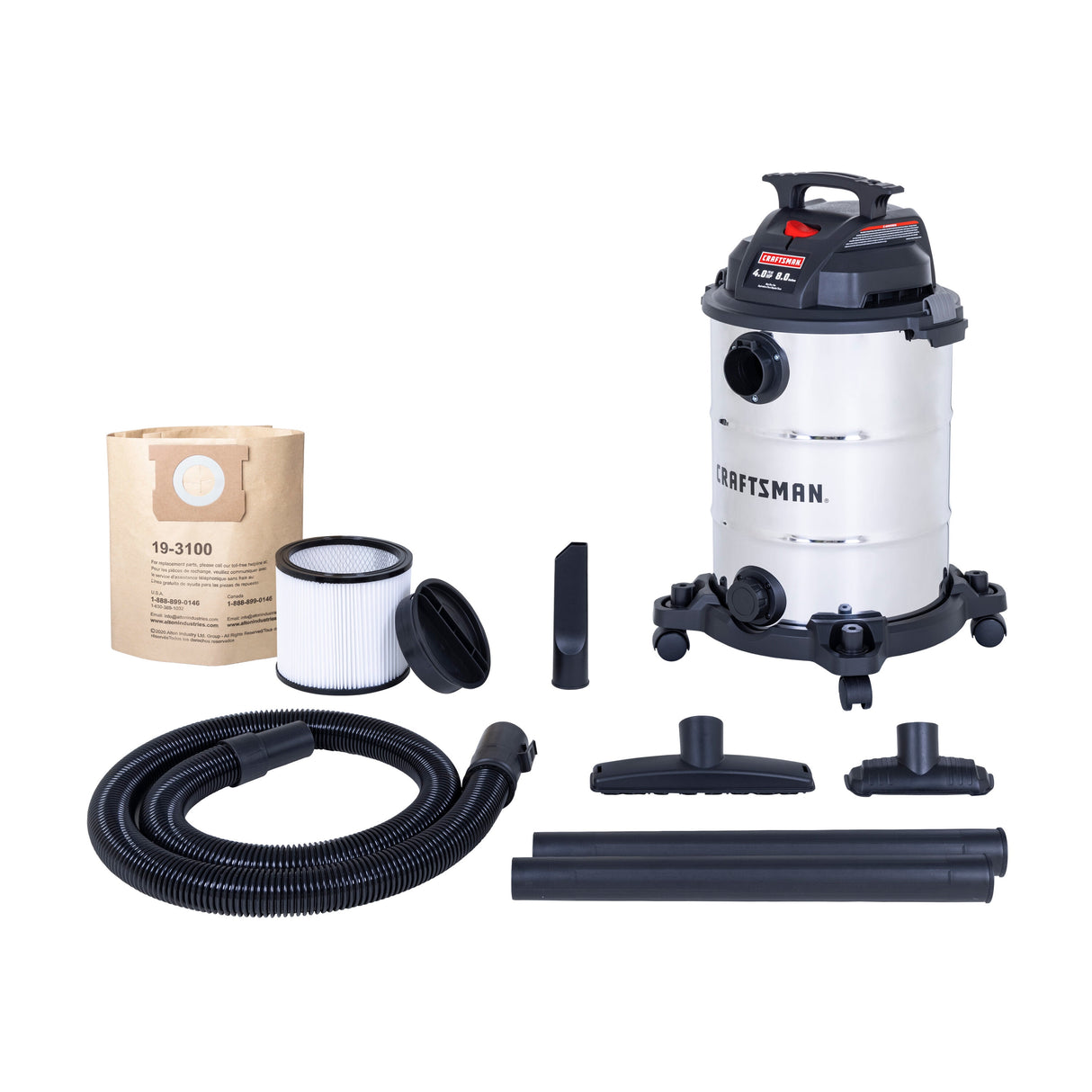 8-Gallons 4-HP Corded Wet/Dry Shop Vacuum with Accessories Included CMXECXA18117