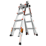 Leveler 2 M17 with Leg Levelers 18-ft Reach Type 1a- 300-lb Load Capacity Telescoping Multi-Position Ladder 16507T-803