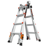 Leveler 2 M17 with Leg Levelers 18-ft Reach Type 1a- 300-lb Load Capacity Telescoping Multi-Position Ladder 16507T-803