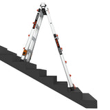 Leveler 2 M17 with Leg Levelers 18-ft Reach Type 1a- 300-lb Load Capacity Telescoping Multi-Position Ladder 16507T-803