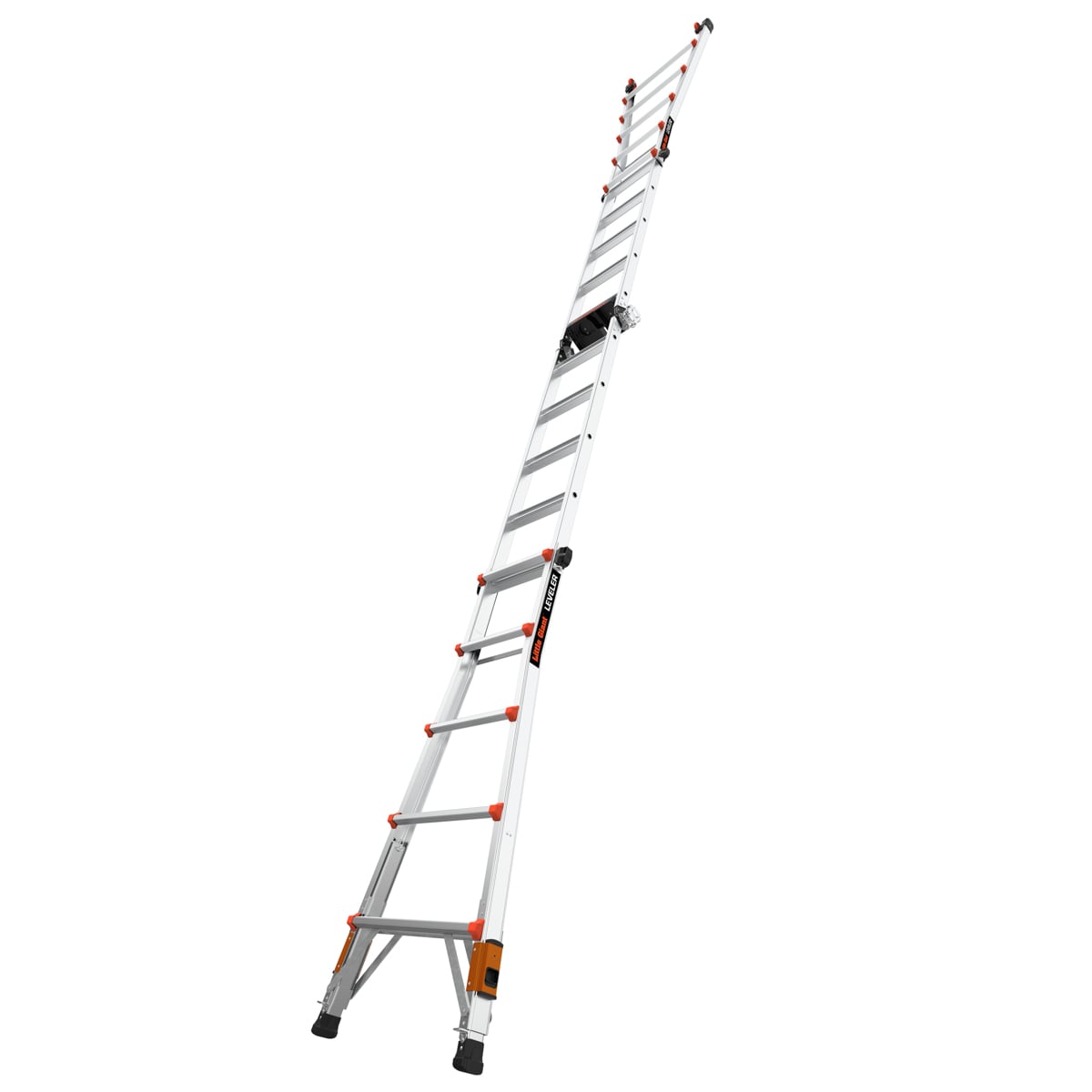 Leveler 2 M22 with Leg Levelers 22-ft Reach Type 1a- 300-lb Load Capacity Telescoping Multi-Position Ladder 16502T-803