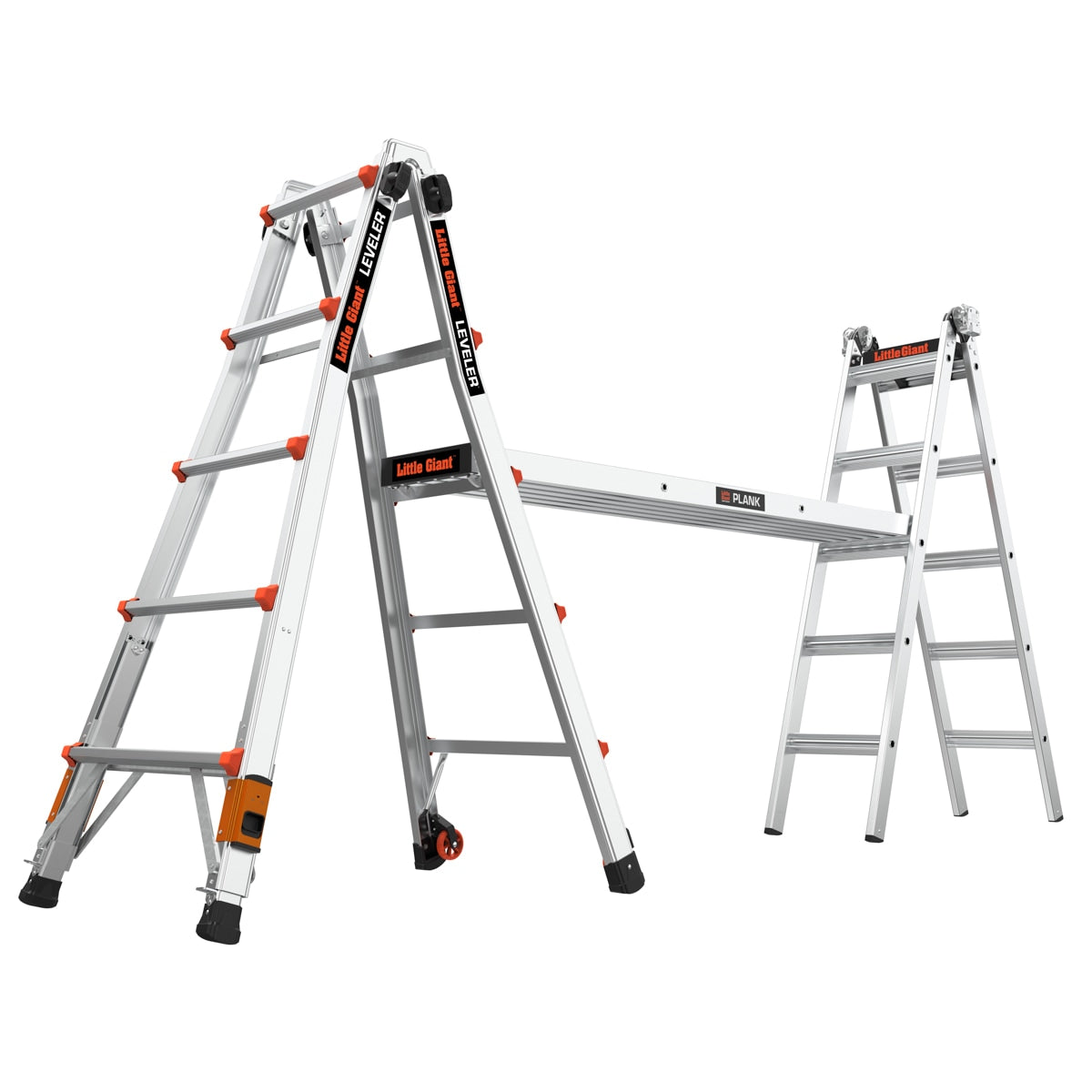 Leveler 2 M22 with Leg Levelers 22-ft Reach Type 1a- 300-lb Load Capacity Telescoping Multi-Position Ladder 16502T-803