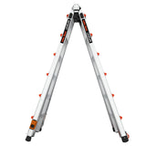 Leveler 2 M26 with Leg Levelers 25.1-ft Reach Type 1a- 300-lb Load Capacity Telescoping Multi-Position Ladder 16506T-803