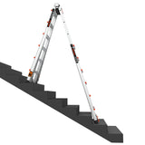 Leveler 2 M26 with Leg Levelers 25.1-ft Reach Type 1a- 300-lb Load Capacity Telescoping Multi-Position Ladder 16506T-803