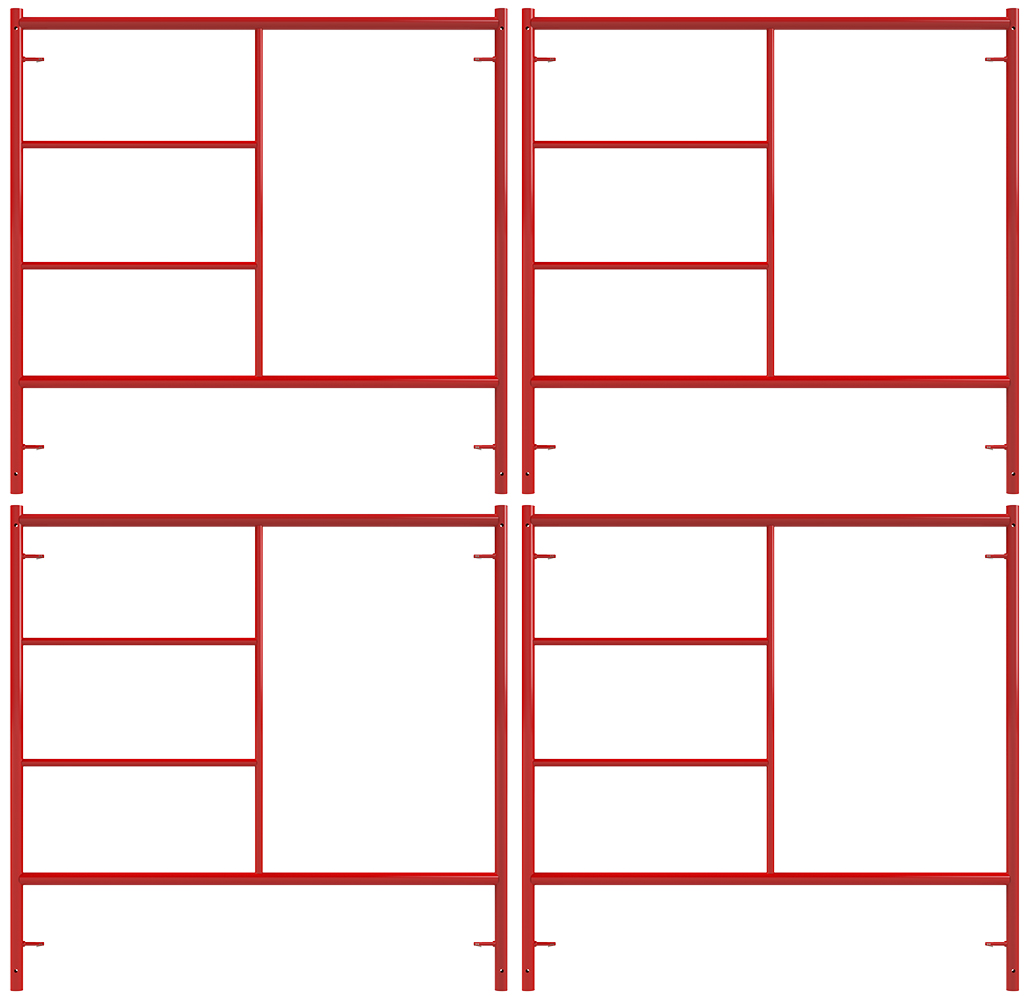 Steel 5.42-ft H x 5.14-ft L Exterior Mason Scaffold Frame (4-Pack) 4900-lb BFS5W5HQ48P4+BFL