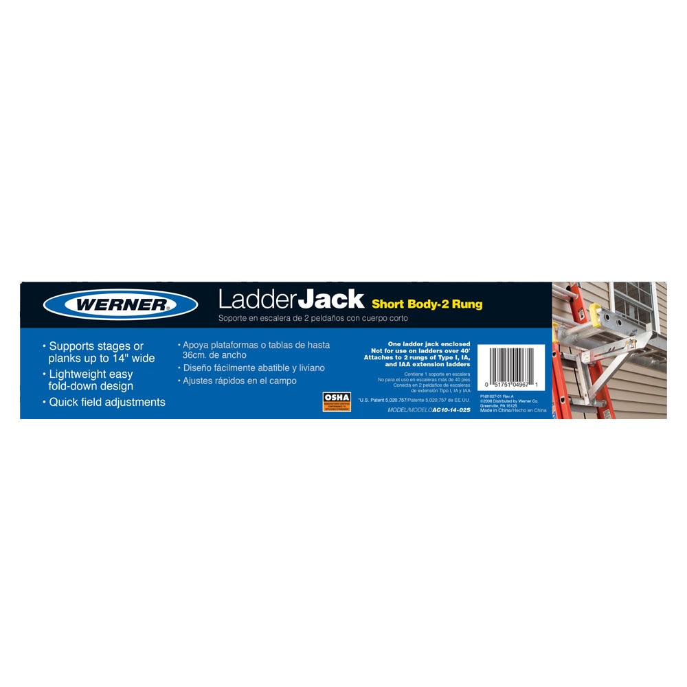 Aluminum 4.56-in Jack For Ladders and Scaffolding AC10-14-02S